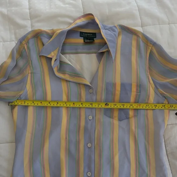 Ralph Lauren Women's Stripe Silk Shirt Dress - 12 - Picture 11 of 14